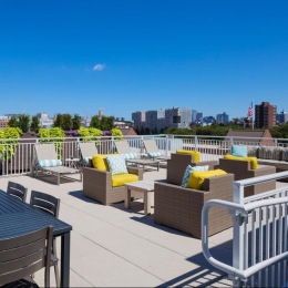 Suns out ☀️. No better place to catch up and grill out with your neighbors than on our roof deck 🍔🍽️.  #chromacambridge Instagram post from @chromacambridge on July 11, 2023 00:00:00am