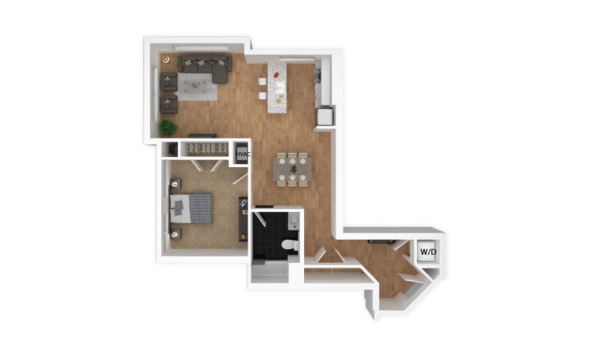 Chrome - 1 bedroom floorplan layout with 1 bathroom and 752 square feet